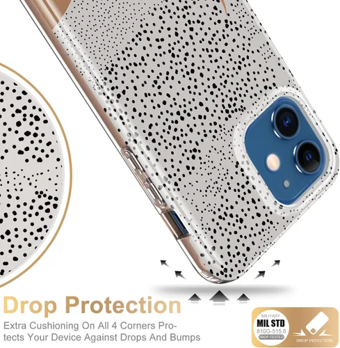 Miniatura 4 de Esdot Funda compatible con iPhone 12, iPhone 12 Pro con protector de pantalla integrado, con diseño de moda para mujeres y niñas, funda protectora