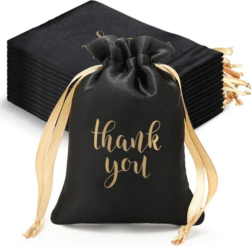 Sieral 50 Piezas Bolsas de Regalo de Satén de Agradecimiento con Cordón Bolsas de Joyería Dulces para Mujeres Navidad Boda Baby Shower Cumpleaños