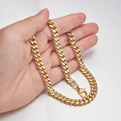 Miniatura 5 de Monily Cadenas de eslabones cubanos para hombres, cadena de acero inoxidable para niños, collar grueso de 0.236 in a 0.433 in, 16 pulgadas a 36