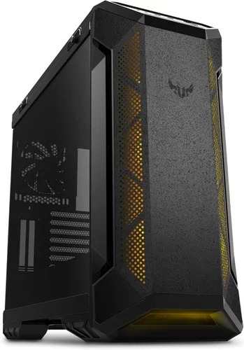 ASUS TUF Gaming GT501 - Funda para juegos de torre media, soporte EATX, 4 ventiladores preinstalados, panel frontal USB 3.0, vidrio templado