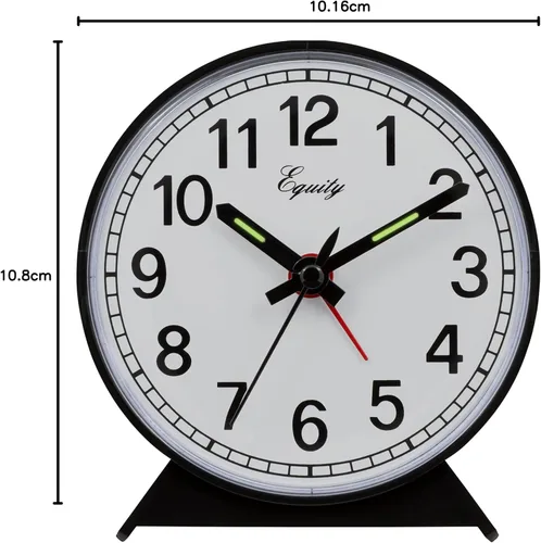 Miniatura 7 de Equidad 14075 Reloj despertador analógico de cuerda negro