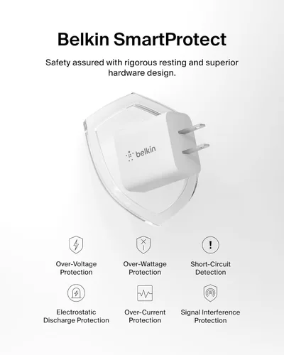 Miniatura 5 de Belkin Bloque de carga USB C de 20 W, cargador de iPhone de carga rápida - iPhone 17, Air, Pro, Pro Max, Samsung Galaxy S25, Google Pixel 10, iPad