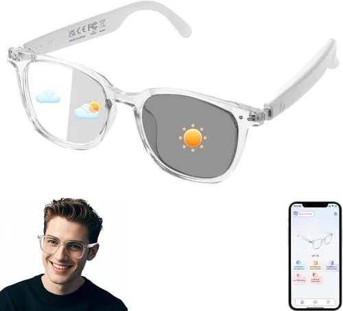 Miniatura 11 de Lentes inteligentes AI para hombres y mujeres con GPT de chat, lentes de traducción Bluetooth (más de 165 idiomas y acentos), lentes que cambian