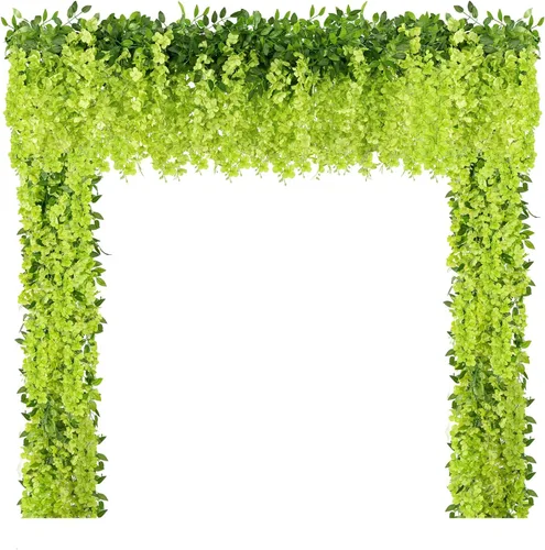 Miniatura 12 de U'Artlines 10 Piezas 7.2 Pies/Pieza Guirnalda de Glicina Artificial de Seda Flores de Glicina Negra Falsas Follaje Colgante Vides Guirnaldas