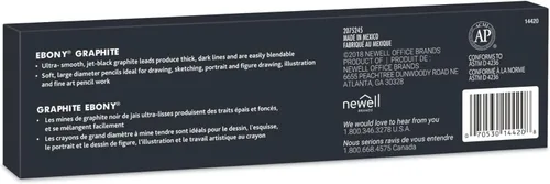 Miniatura 4 de Prismacolor Ebony Graphite Drawing Pencils, Black, Adult Coloring, Box Of 12