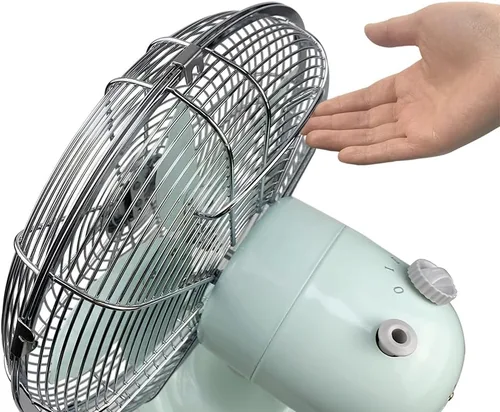 Miniatura 7 de Good Housekeeping 92604 Ventilador de escritorio de mesa de oficina de metal completo de 30,5 cm retro con oscilación amplia, 3 ajustes de velocidad