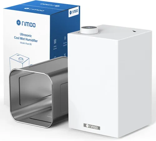 Humidificador de acero inoxidable, humidificadores de niebla fría con solo 3 piezas, fácil de limpiar, humidificador de llenado superior con