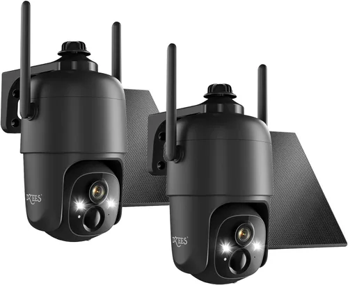 Miniatura 9 de Dzees Cámaras de seguridad inalámbricas para exteriores, panorámica/inclinación 2K de visión de 360°, cámaras WiFi alimentadas por energía Cámara