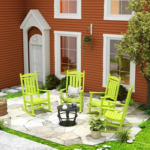 Miniatura 4 de WestinTrends Malibu - Mecedora para exteriores/patio, color lima