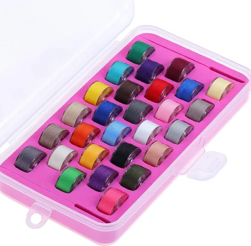 Miniatura 9 de New brothread 28pcs blanco 70D/2 (60WT) hilo de bobina preenrollado tamaño A SA156 para bordado y máquinas de coser DIY hilo de bordar hilo de coser