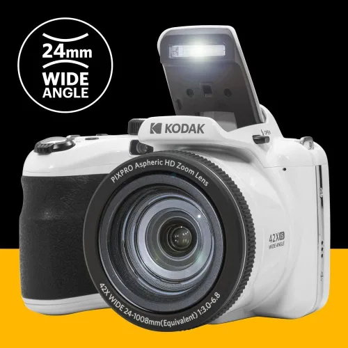 Miniatura 5 de KODAK PIXPRO AZ425-WH Cámara digital de 20MP con zoom óptico de 42X, lente gran angular de 24mm, video Full HD 1080P, estabilización de imagen Blanco