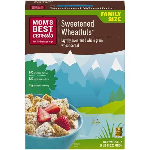 Miniatura 15 de Mom's Best Cereal con sabor a trigo tostado, sin jarabe de maíz de alta fructosa, caja de 23 onzas (paquete de 12)