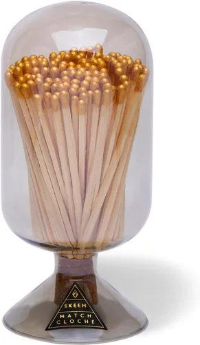 Miniatura 9 de Skeem Azura - Frasco de cloche para fósforos en vidrio azul de boticario, fósforos con punta plateada – Regalo perfecto y elegante accesorio