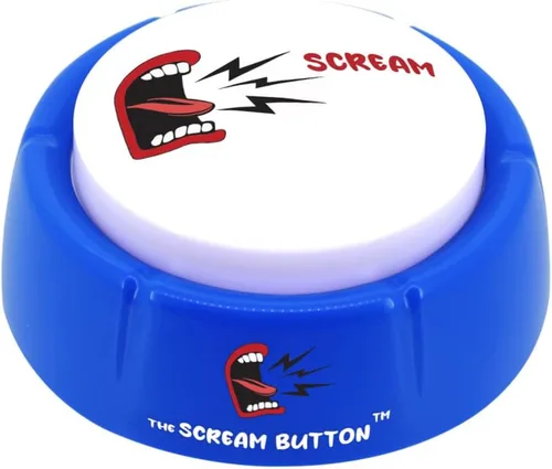 Talkie Toys Products The Scream Button - Botón de voz para hombre y mujer, botón parlante divertido, juguete para hablar para aliviar el estrés y más