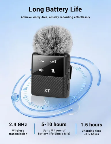 Miniatura 5 de Mini micrófono inalámbrico Lavalier para iPhone, iPad, teléfono Android, reducción de ruido, clip magnético Plug and Play, micrófono de solapa