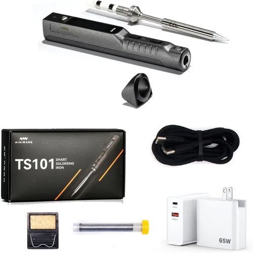 Miniatura 8 de TS101 Kit de soldador TS100 actualizado PD DC programable Mini estación portátil de soldadura de calor rápido con puntas I Set