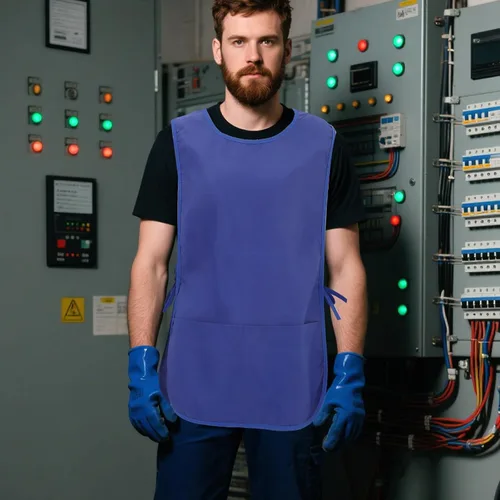 Miniatura 7 de 2 delantales de trabajo para adultos, para hombres y mujeres, resistentes al aceite, delantales de cocina y barbero con bolsillos, uniformes