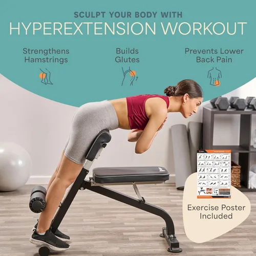 Miniatura 2 de LifePro SculptTrainer Roman Chair with 330 lb Capacity — Incline Adjustable Hyperextension Bench for All-in-One Body Workout — Foldable Home Gym