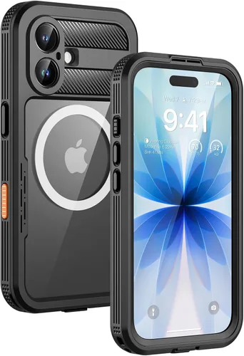 Miniatura 16 de Lanhiem Funda magnética para iPhone 17 Pro Max, IP68 impermeable, a prueba de polvo, compatible con Magsafe, protector de pantalla integrado, cuerpo
