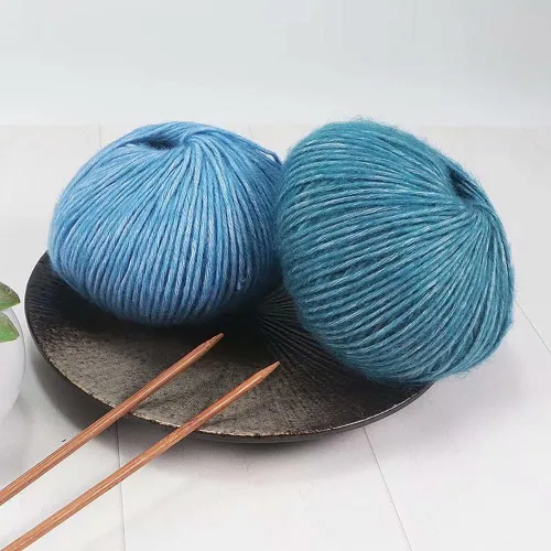 Miniatura 9 de Madejas de hilo de punto, hilo de algodón para manualidades, hilo de ganchillo de 1.76 onzas, madejas suaves y medianas gruesas, bufanda, Morado