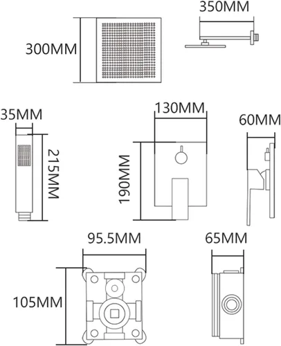 Miniatura 5 de CIENCIA BB314B - Juego de ducha de acero inoxidable con ducha de lluvia y de mano, juego de molduras de ducha con válvula áspera, BB314B