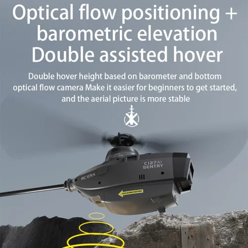 Miniatura 3 de RC ERA C127AI Helicóptero RC para Adultos, Hormiga Negra de 4 Canales con Motores Sin Escobillas de Control Remoto, Vehículo Aéreo No Tripulado