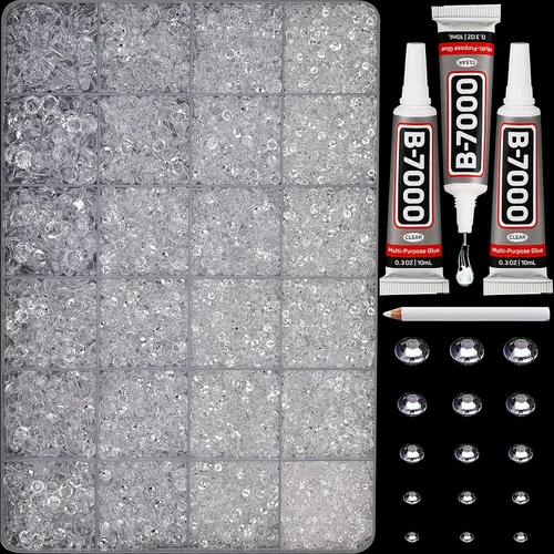 Miniatura 8 de 31000 piezas de diamantes de imitación para hacer brillar, kit de 3 mm de diamantes de imitación con parte trasera plana para manualidades, ropa