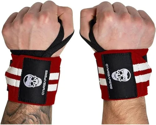 Miniatura 17 de Gymreapers Muñequeras de levantamiento de pesas (aprobadas por IPF) de 18 pulgadas, soporte de muñeca de calidad profesional con lazo para el pulgar