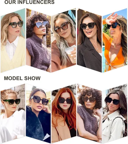 Miniatura 2 de SOJOS Retro Polarized Oversized Sunglasses Womens Big Square Vintage Designer Sunnies SJ2205