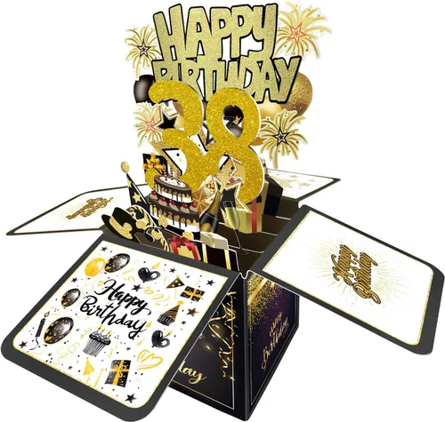 Miniatura 25 de Tarjeta de cumpleaños número 1 de Joycard, decoraciones de cumpleaños número 1 para niñas y niños, para ella o él, tarjetas 3D de feliz cumpleaños