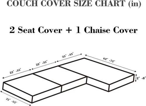 Miniatura 2 de Fundas de sofá, aptas para mascotas, de cojín universales, elásticas lavables para sofá modular (funda de 2 asientos y diván, con textura color azul)