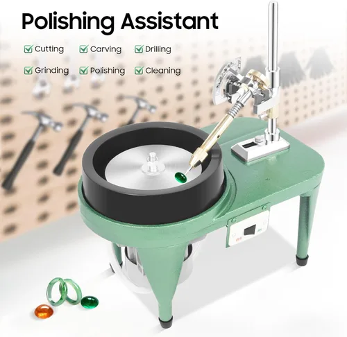 Miniatura 3 de Máquina de facetado de gemas 2800 rpm, dispositivo pulidor lapidario de joyería de pulido de jade de 180 W, kit de pulido de ángulo de joyería