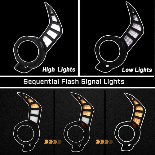 Miniatura 3 de Switchback - Lámpara LED antiniebla frontal de funcionamiento diurno blanca/ámbar con función de señal de giro LED de destello dinámico