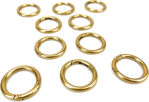 Miniatura 4 de 10 piezas de clips de mosquetón redondos con resorte, anillos en O, cierres de gatillo, hebillas de presión para llavero, costura, fabricación