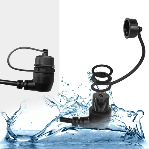 Miniatura 2 de QIANRENON Cable de extensión mini USB en ángulo de 90 grados, impermeable, mini USB de 5 pines, ángulo recto, macho a hembra, cable de montaje
