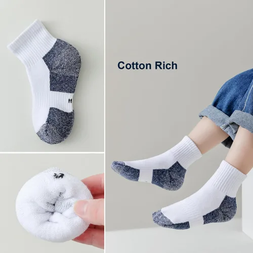 Miniatura 13 de EPEIUS Calcetines acolchados de algodón grueso para niños y niñas, calcetines atléticos deportivos para correr, paquete de 6 unidades, 4-14 años