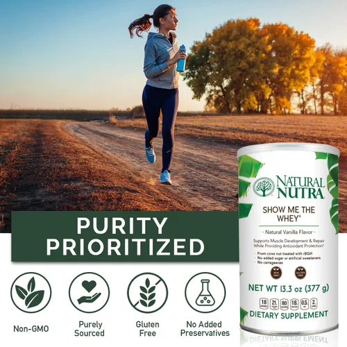 Miniatura 5 de Natural Nutra Vainilla alimentada con pasto Show Me The Whey Protein Source Powder Mejora la digestión, apoya los huesos y aumenta la inmunidad, sin
