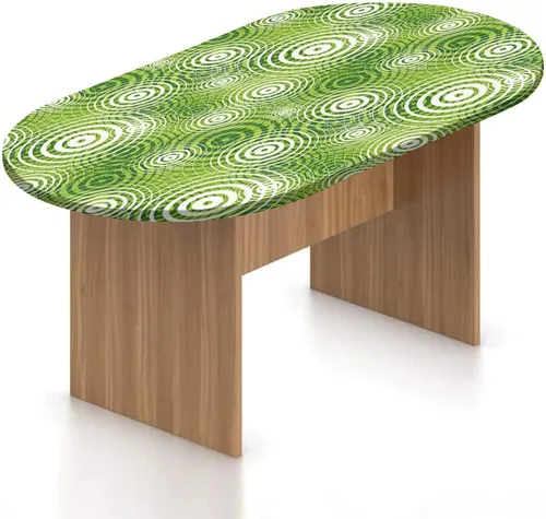 Miniatura 8 de XISUNYA Mantel ovalado ajustable de poliéster elástico, mantel colorido con estampado de zigzag cheurón, para feliz día de Navidad, se adapta a