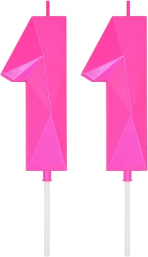 Miniatura 249 de DERVENTA Velas de cumpleaños con números grandes, 3D, color rosa, 3.7 pulgadas, decoración para tartas de fiesta, 1 pieza (número 3 rosa)