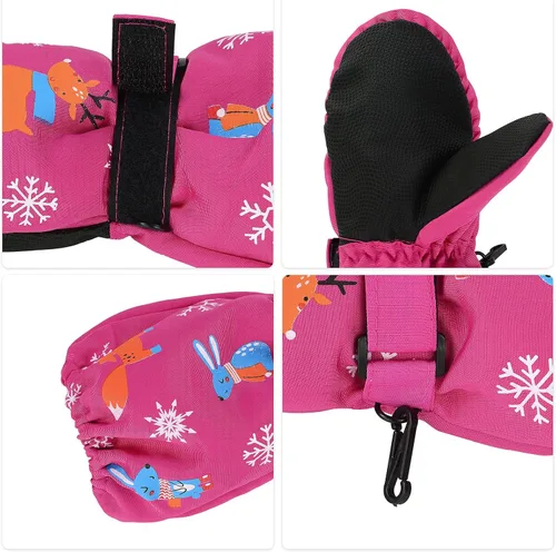 Miniatura 2 de Guantes de invierno impermeables para niños pequeños, guantes de esquí de vellón cálido para nieve, para bebé niño y niña, clima frío