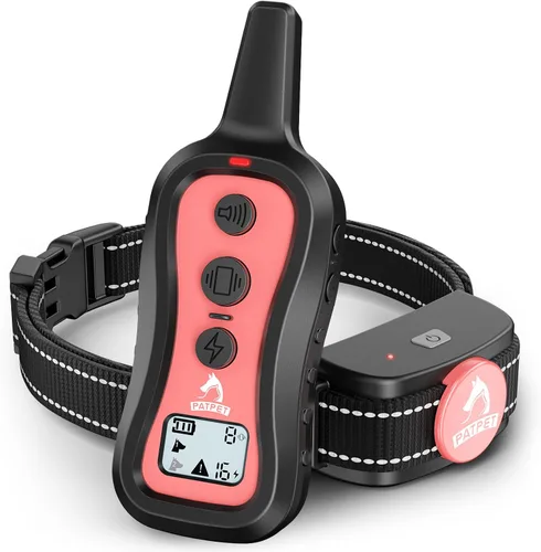 Miniatura 11 de PATPET Collar de choque para perros con 2 receptores, collar de entrenamiento para perros con control remoto, collar de perro eléctrico con pitido