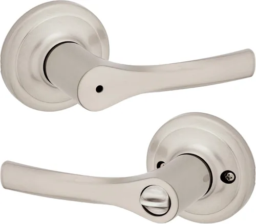 Miniatura 17 de Kwikset Henley - Manija de puerta de paso interior, manija para puertas de armario y pasillo, manija reversible sin bloqueo, níquel satinado