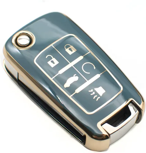 Miniatura 7 de FEYOUN Funda para llavero compatible con Chevy Chevrolet Equinox Camaro Cruze Malibu Sonic Volt Spark Impala Buick Encore Allure TPU remoto sin Negro