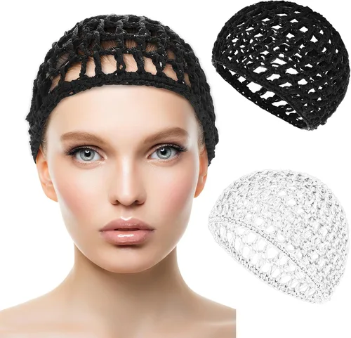 Miniatura 17 de WLLHYF Gorros de Peluca para Cabello Grueso y Largo, Gorros Ajustables de Red Malla Trenzada para Tejer, Hacer Crochet, Coser, Tejido de Red