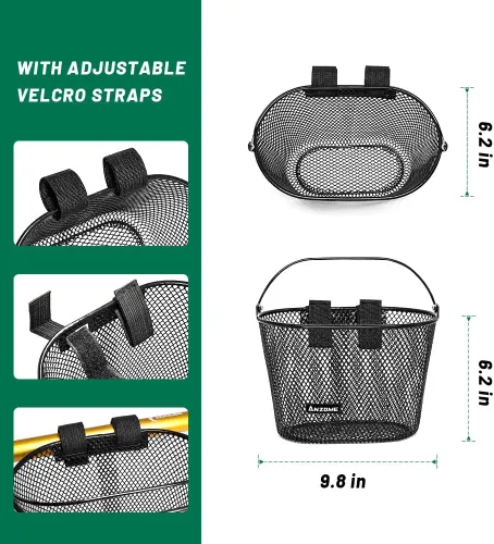 Miniatura 3 de Cesta de Bicicleta para Niños ANZOME, Cesta de Bicicleta para Niños y Niñas, Cesta de Bicicleta de Alambre de Metal Impermeable para Niños, Adecuada