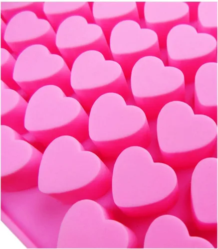 Miniatura 4 de Mini moldes de silicona con forma de corazón de 55 cavidades para hornear, molde de chocolate con forma de corazón, moldes de caramelo de San