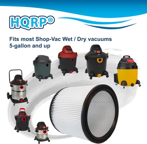 Miniatura 2 de HQRP Paquete de 12 filtros de cartucho de repuesto para Shop-Vac 90304 90350 90340 9033 para la mayoría de aspiradoras húmedas/secas de 5 galones