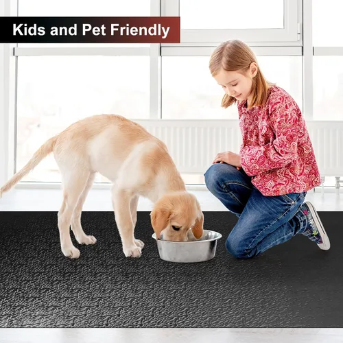 Miniatura 6 de Alfombrilla para silla de oficina para suelo de madera dura, 36"x48" Grande Alfombrilla negra de PVC para silla de escritorio de computadora