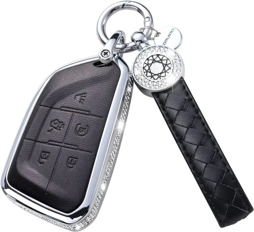 Miniatura 41 de Funda para llavero compatible con Volvo, cuero negro con cristal de protección de 360 grados para XC90, XC60, XC40, S60, S90, V60, V90, Polestar 1