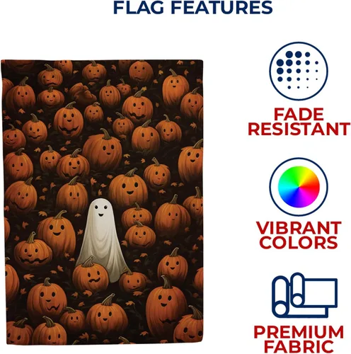 Miniatura 5 de Bandera de jardín de fantasmas de Halloween con texto en inglés «America Forever Halloween» de doble cara exterior, 12.5 x 18 pulgadas, bandera